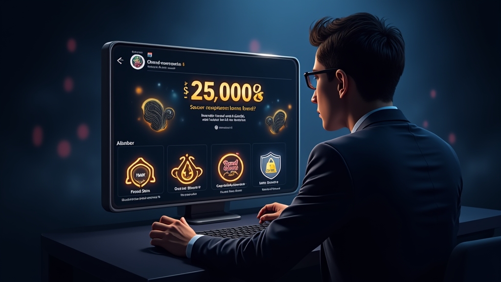 Neuer Spieler sieht No-Deposit-Bonus und Code-Hinweis auf einem Casino-Screen